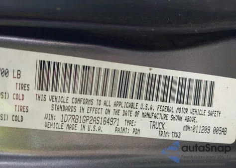 2010 Dodge Ram 1500 St z USA, uszkodzony, nr VIN 1D7RB1GP2AS164971